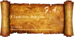 Fledrich Adrián névjegykártya